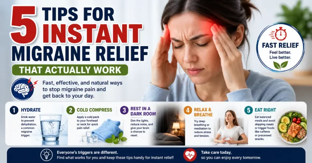 5 tips for instant migraine relief