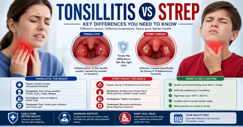 tonsillitis vs strep